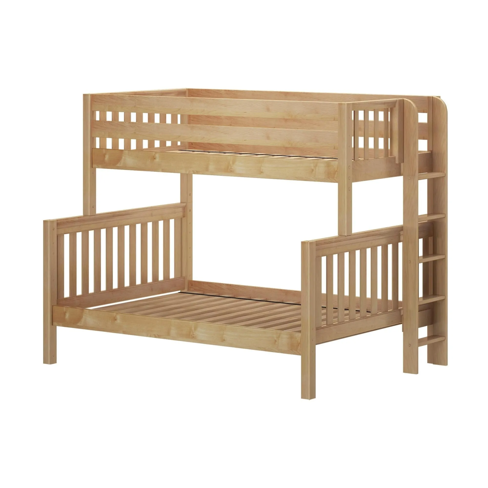 Twin over Full Medium Bunk Bed with Straight Ladder on End