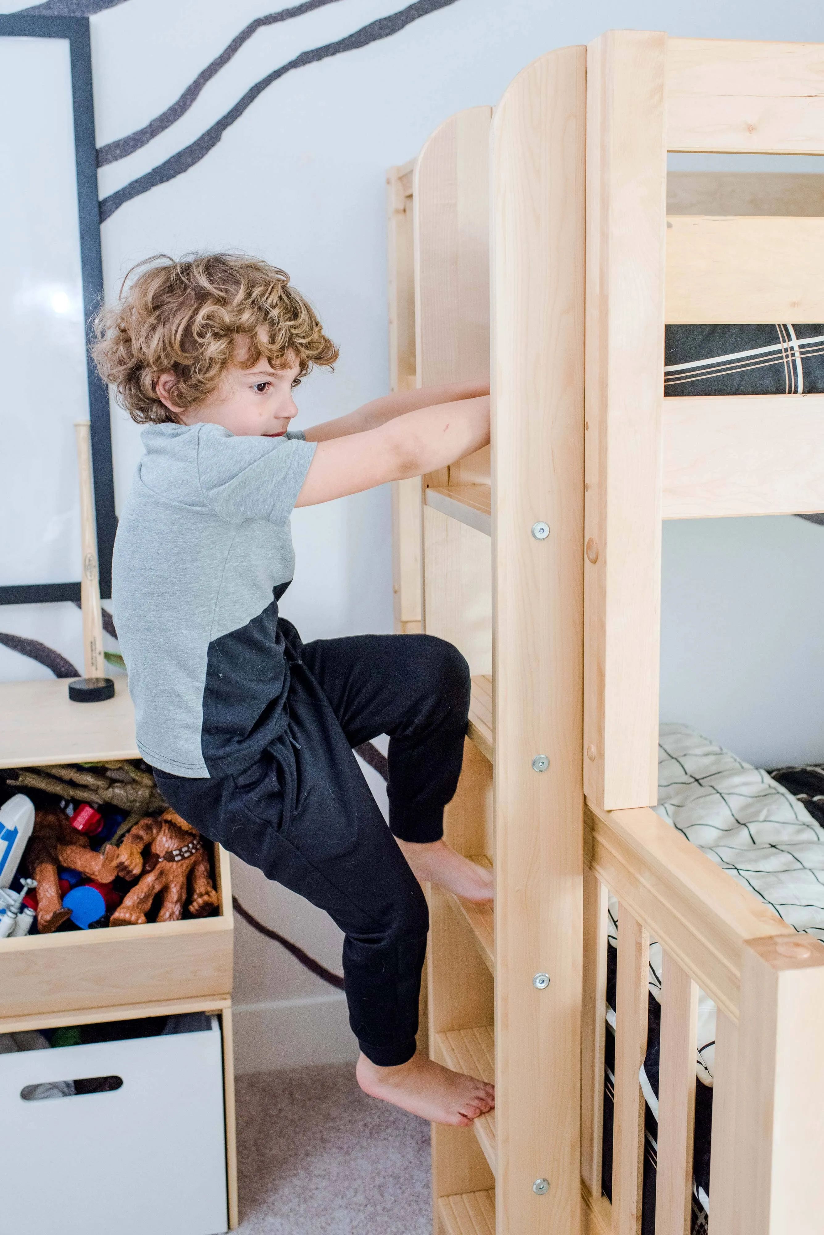 Twin over Full Medium Bunk Bed with Straight Ladder on End