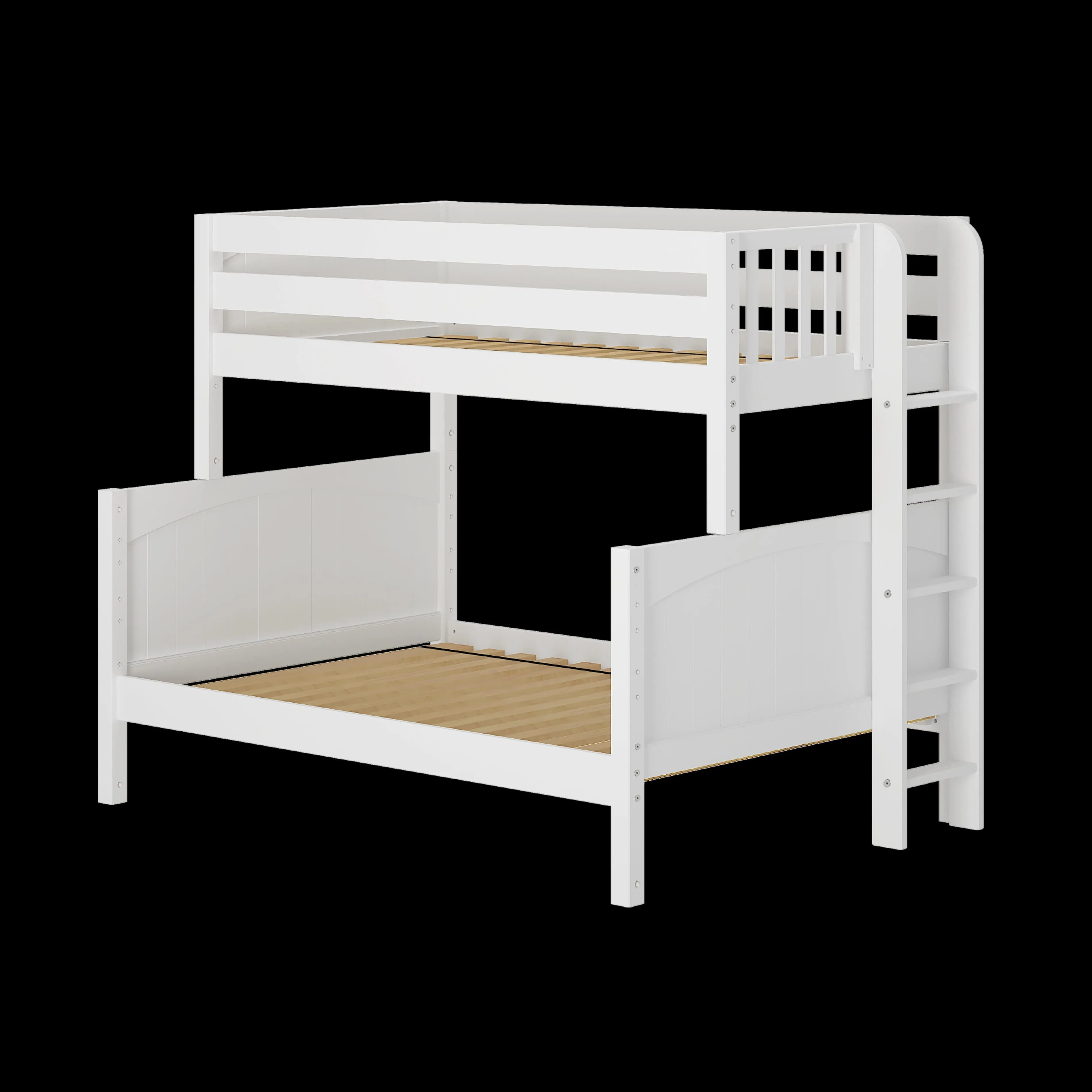 Twin over Full Medium Bunk Bed with Straight Ladder on End