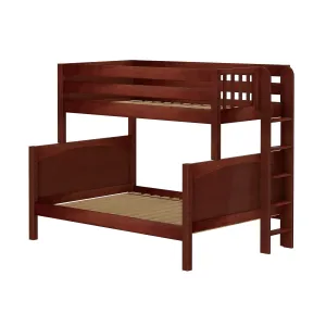 Twin over Full Medium Bunk Bed with Straight Ladder on End