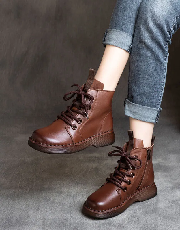 Winter Autumn Comfortable Retro Leather Ankle Boots