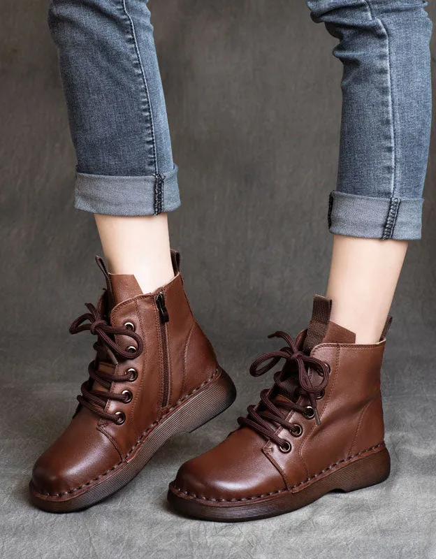 Winter Autumn Comfortable Retro Leather Ankle Boots