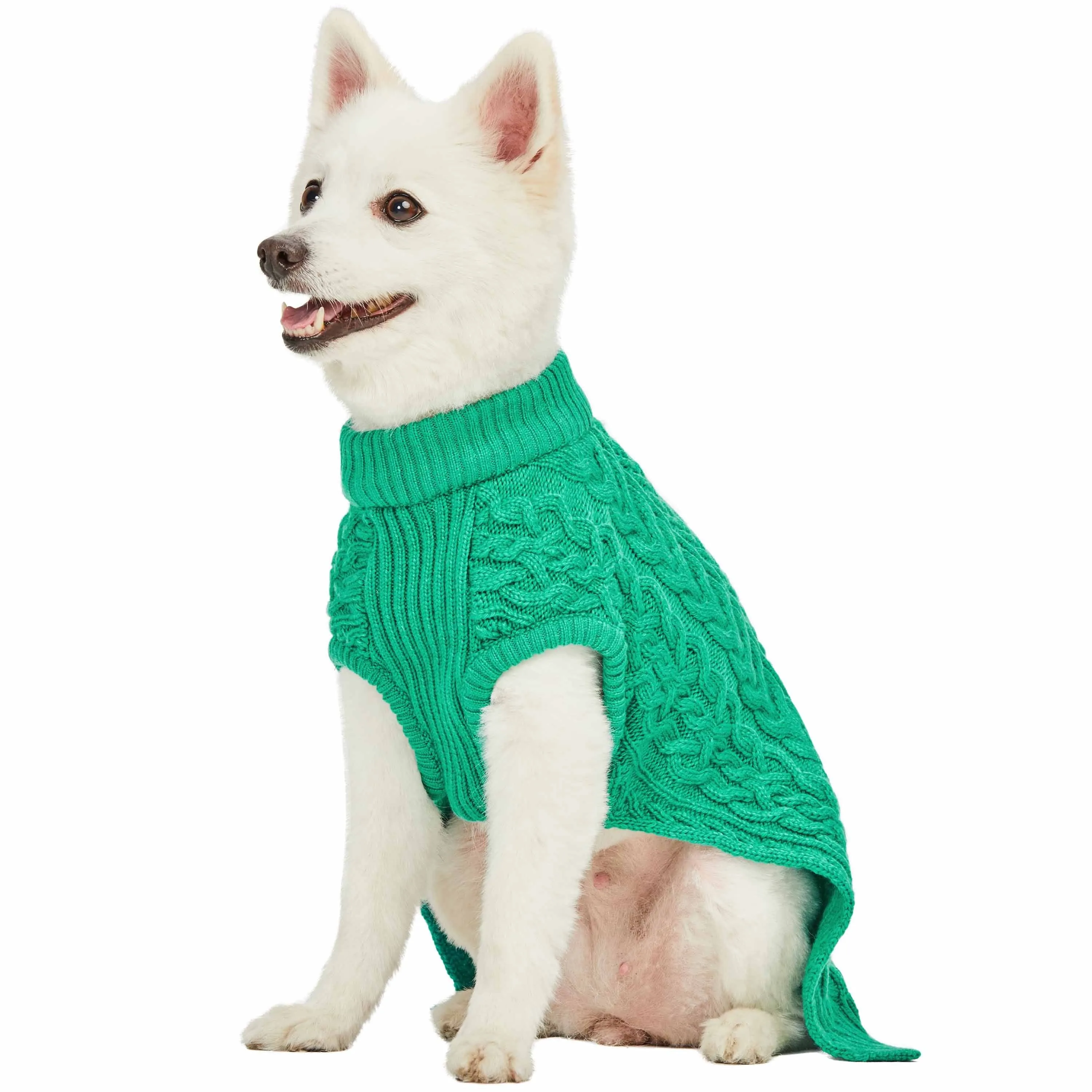 Wool Blend Cable Knit Dog Sweater