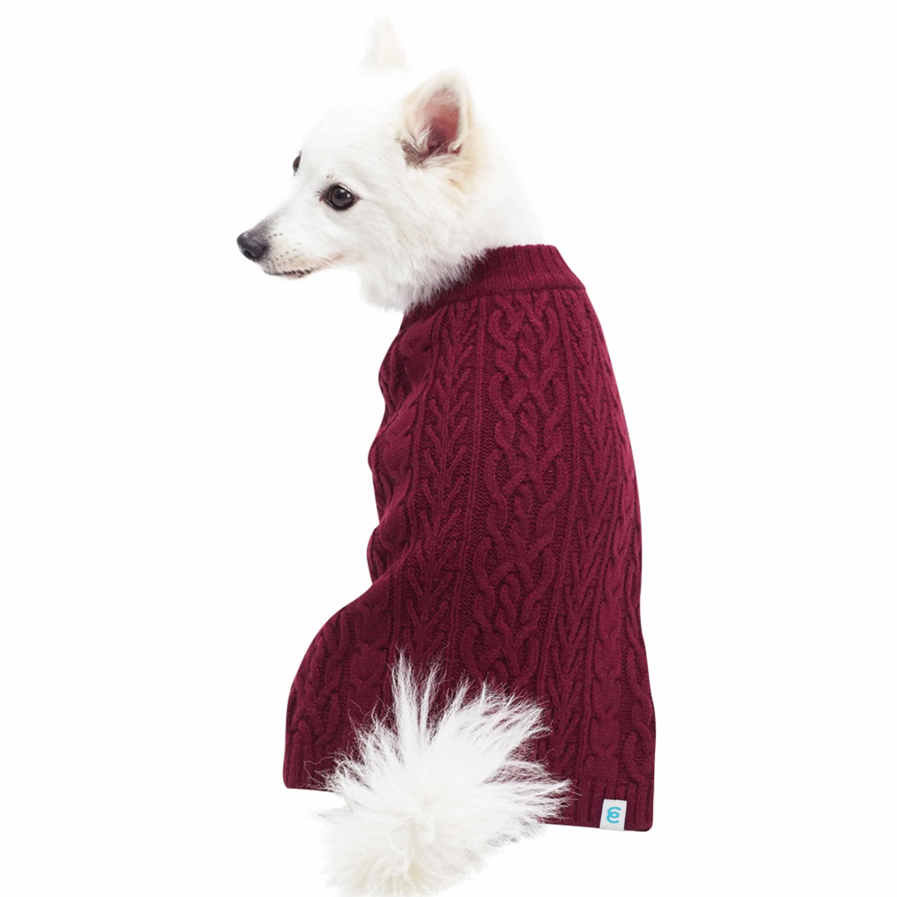 Wool Blend Cable Knit Dog Sweater