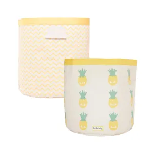 XXL Storage Bin 2 pk- Juicy the Pineapple   ZigZag Yellow